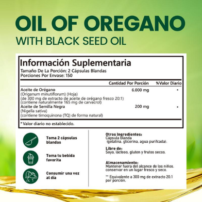 Aceite de Orégano 300 Cápsulas