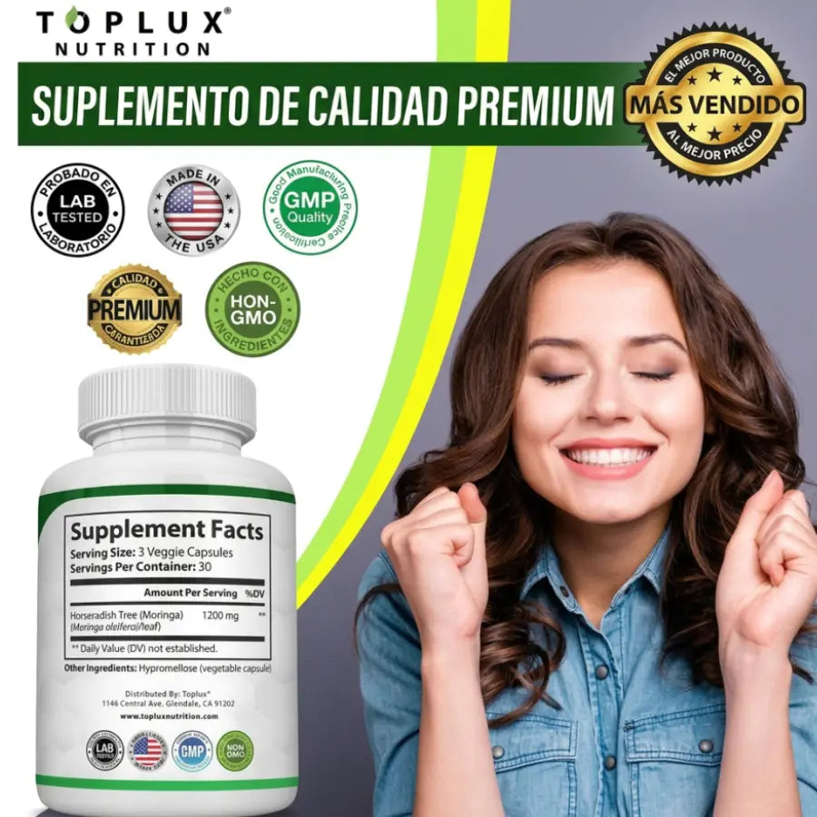 Cápsulas Toplux Moringa 1200 mg