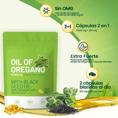 Aceite de Orégano 300 Cápsulas